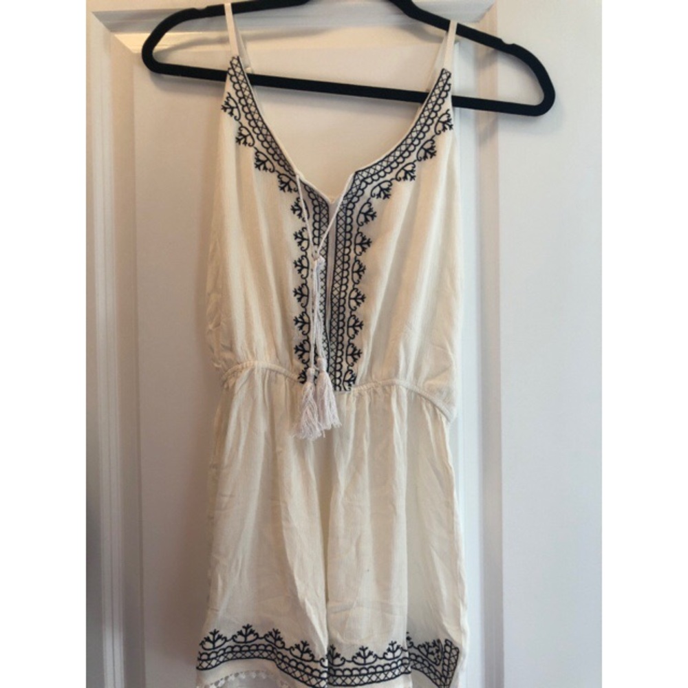 White Embroidered Eyelet Romper
